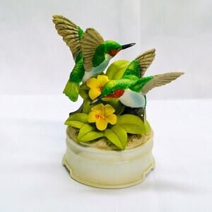 Porcelain Hummingbirds Music Box